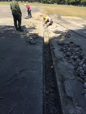 屏東某部隊道路翻修 道路整修-抿石子及洗石子